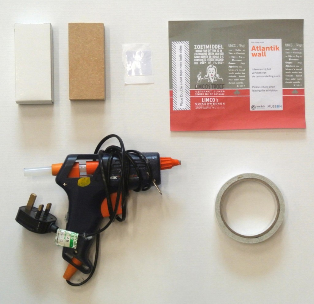 Figure 6. Materials and tools to make the replica of the sugar surrogate box.