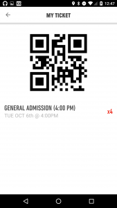 Broad app ticket screen