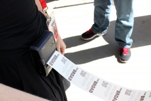 Tickets can also be printed from hip printers.