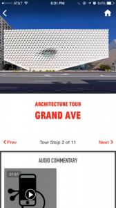 Audio tour stop about why The Broad is located on Grand Avenue.