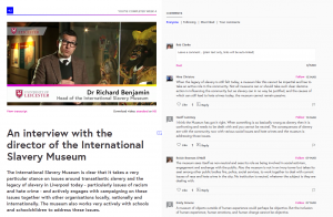 This shows a typical page from the MOOC containing text, a video and learner comments.
